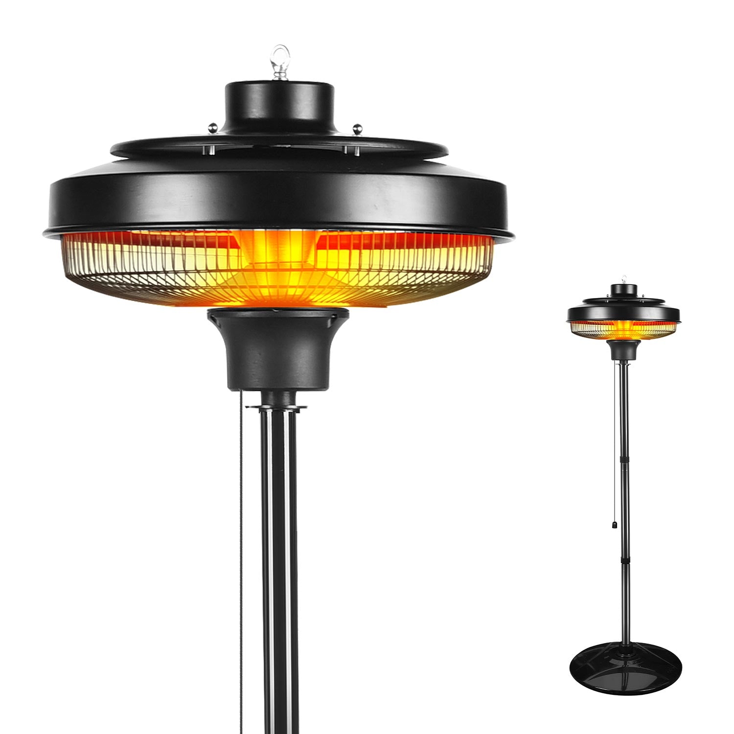 Electric Heater, Patio Heater Stand for Outdoors, Floor-Standing Design, and Remote Control(1500W))
