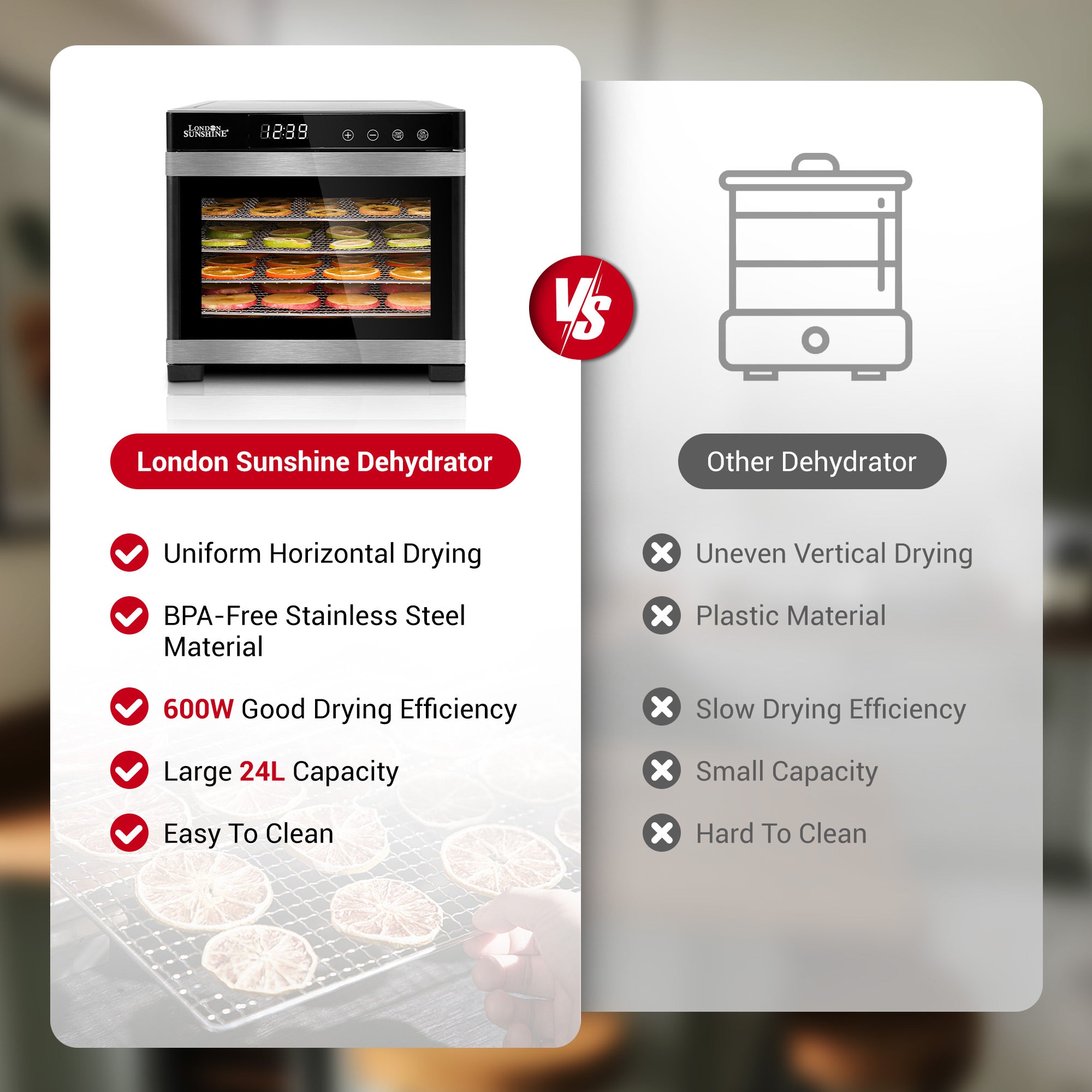 London Sunshine Food Dehydrator - 6 Tray