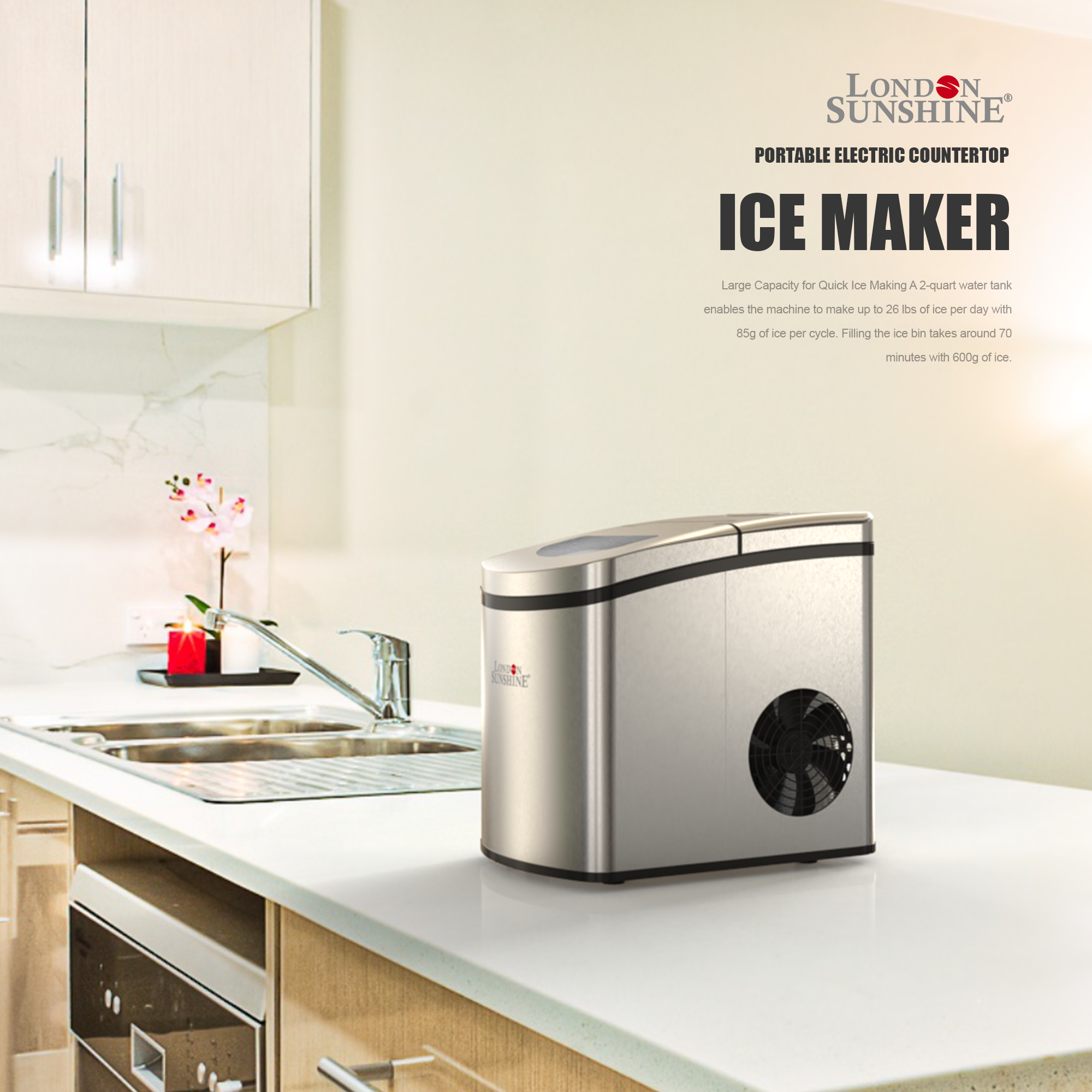 London Sunshine Ice Maker -26lbs Cap