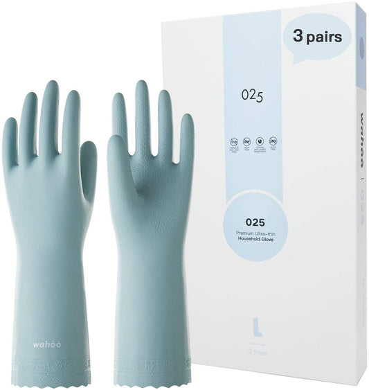 LANON Non-Slip Dishwashing Gloves - 3 pairs