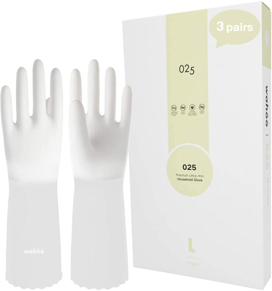 LANON 3 Pairs Premium PVC Cleaning Gloves